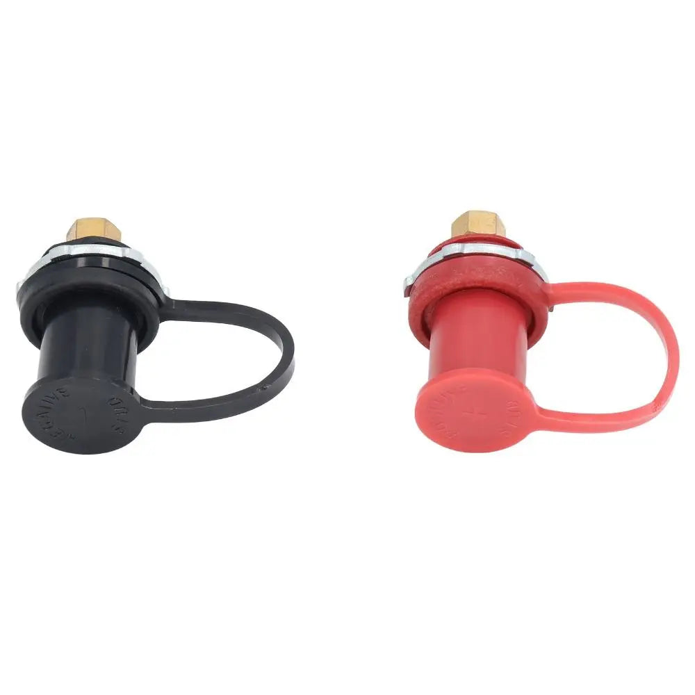 2PCS Brass Marine Battery Charger Posts 250A – Black & Red
