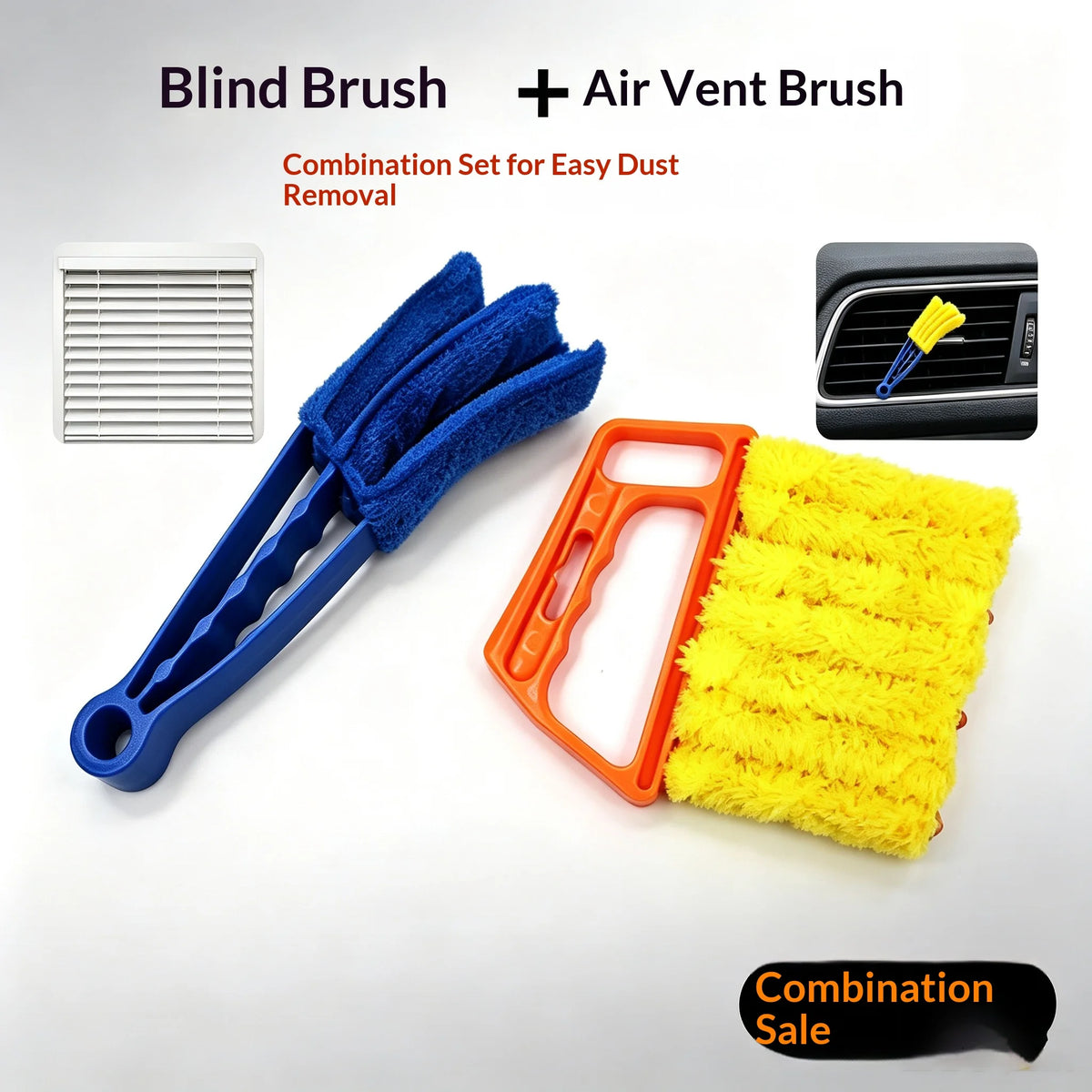 Venetian Blind Cleaner Brush Set – Washable Air Vent Duster