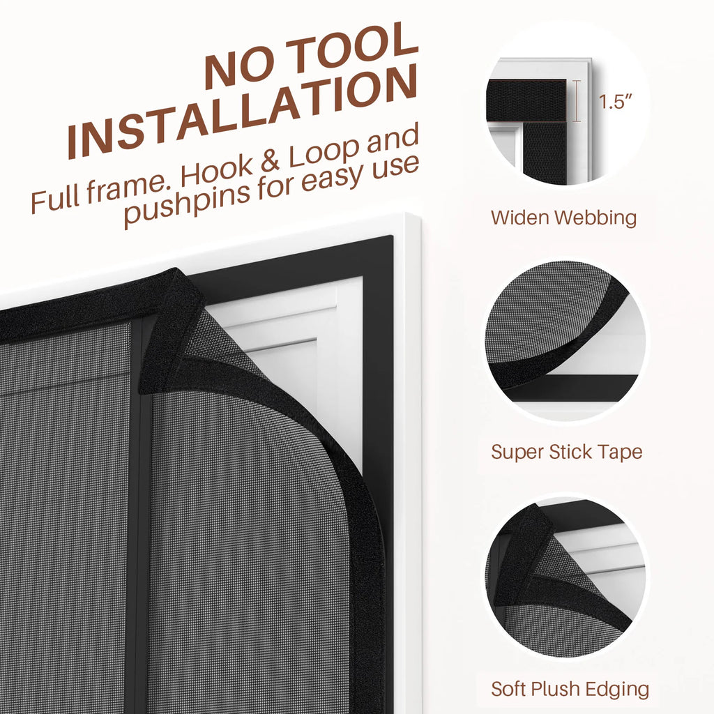Double Door Magnetic Mesh Screen – Self-Closing Fiberglass Bug Net