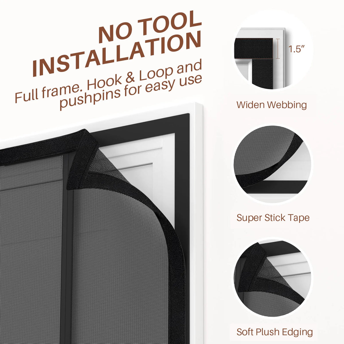 Double Door Magnetic Mesh Screen – Self-Closing Fiberglass Bug Net