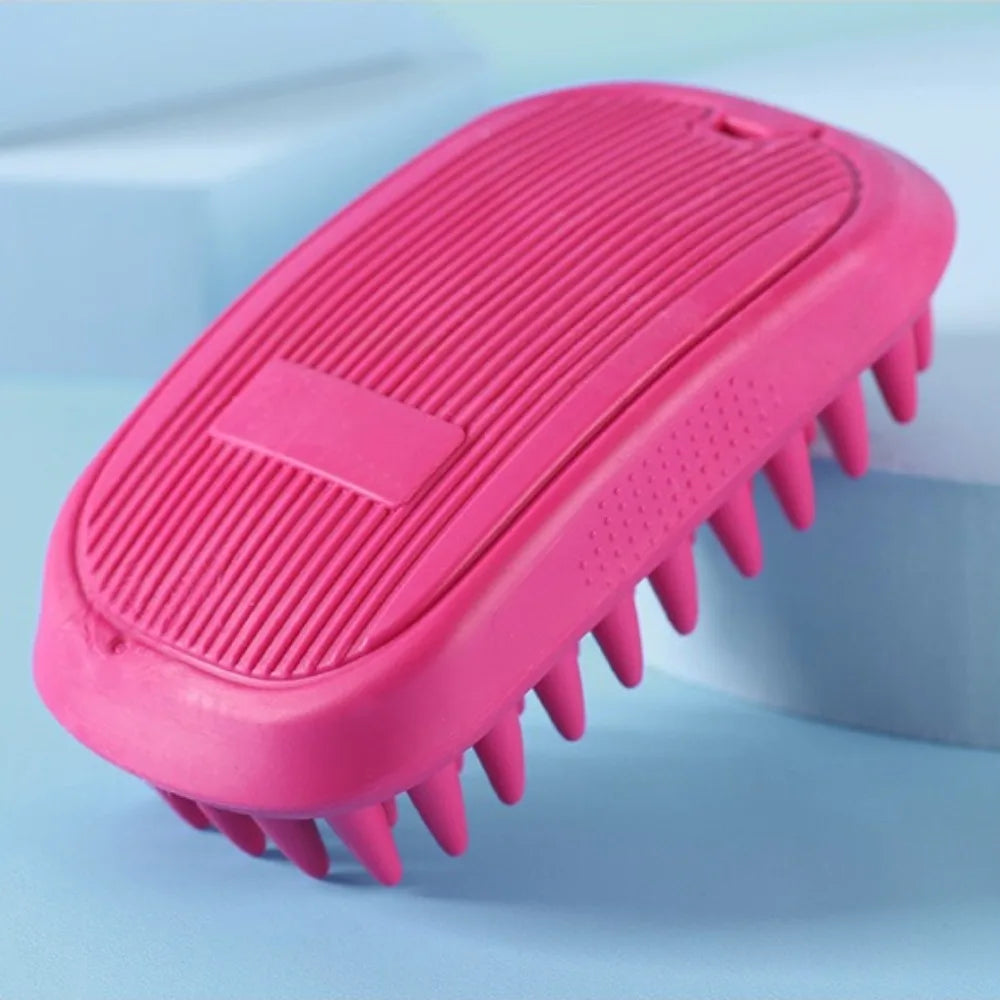 Silicone Pet Bath Brush – Dog & Cat Grooming Hair Removal