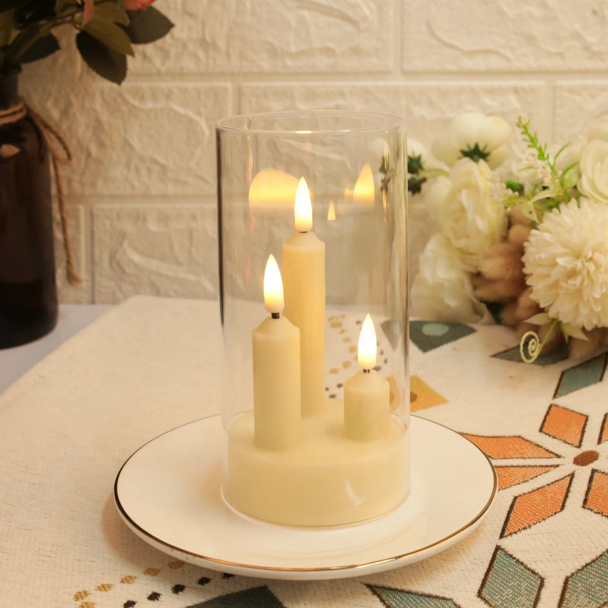 3-in-1 Flameless LED Taper Candles with Lampshade | Flickering