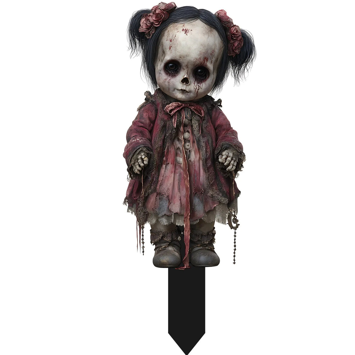 Zombie Skull Stake Halloween Yard Decoration Horror Prop