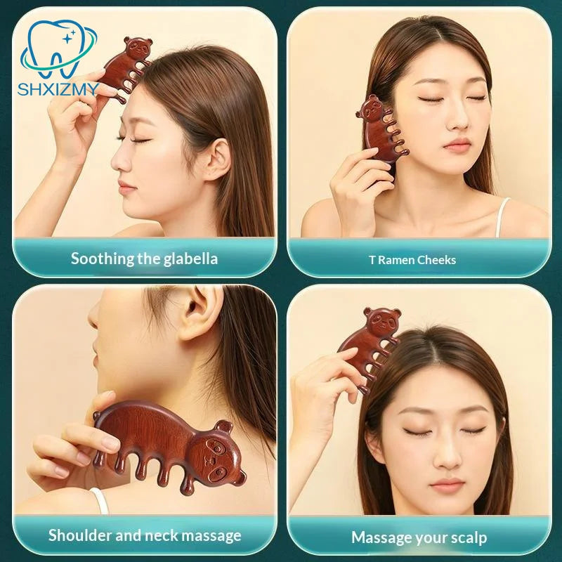 Sandalwood Goat-Shaped Scalp Massage Comb | Natural Hair Care