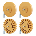 4-Pack 4" Rubber Eraser Wheel Decal Remover Kit & Drill Adapter