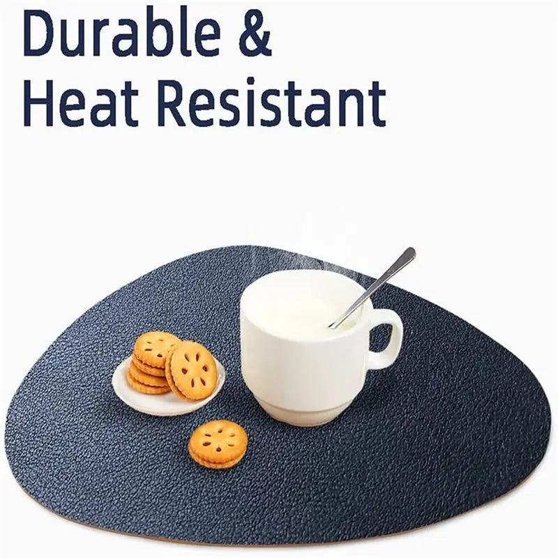 Waterproof Faux Leather Placemats & Coasters Set of 4