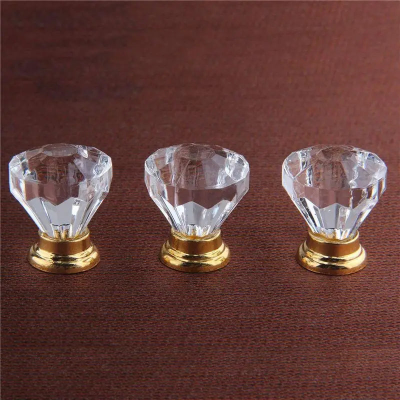 30-Pack Crystal Diamond Cabinet Knobs – Zinc Alloy Drawer Handles