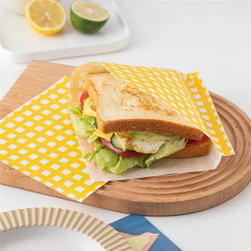 17cm Wax Deli Paper Sheets – Sandwich Wrap & Basket Liner 50pk