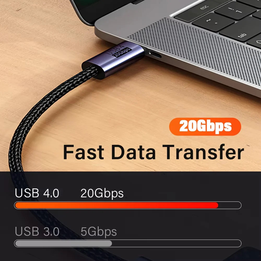 USB4 Thunderbolt 3 Cable 8K@60Hz 20Gbps 100W Fast Charge