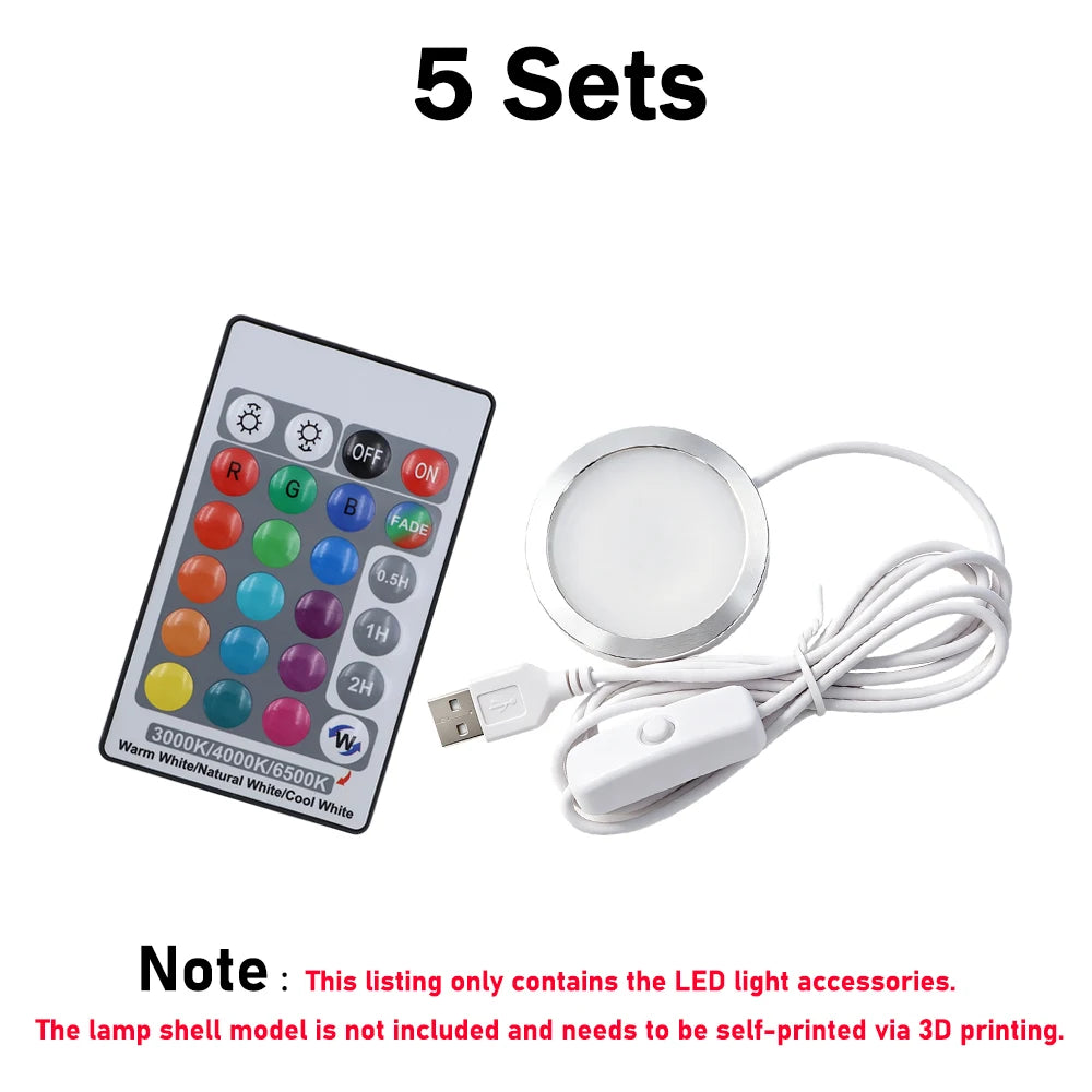 LED Lamp Kit 001 for Bambu Lab 3D Printer – 15-Color Remote