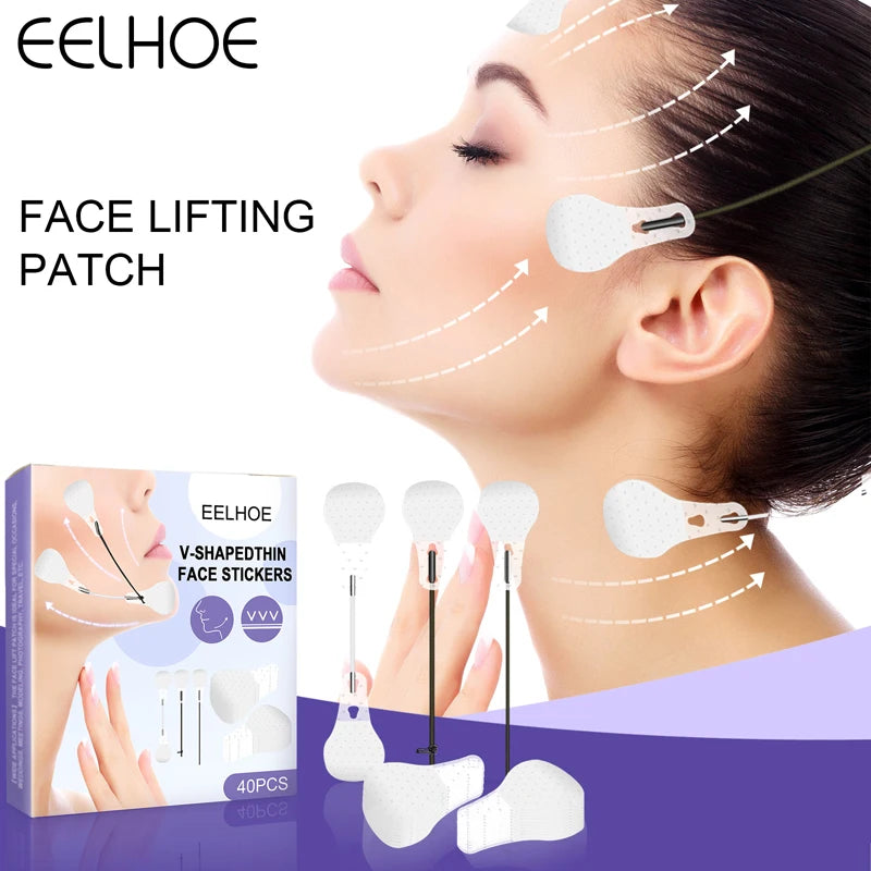 Invisible Face Lift Tape V-Shape Lifting Patches – 40 Pcs