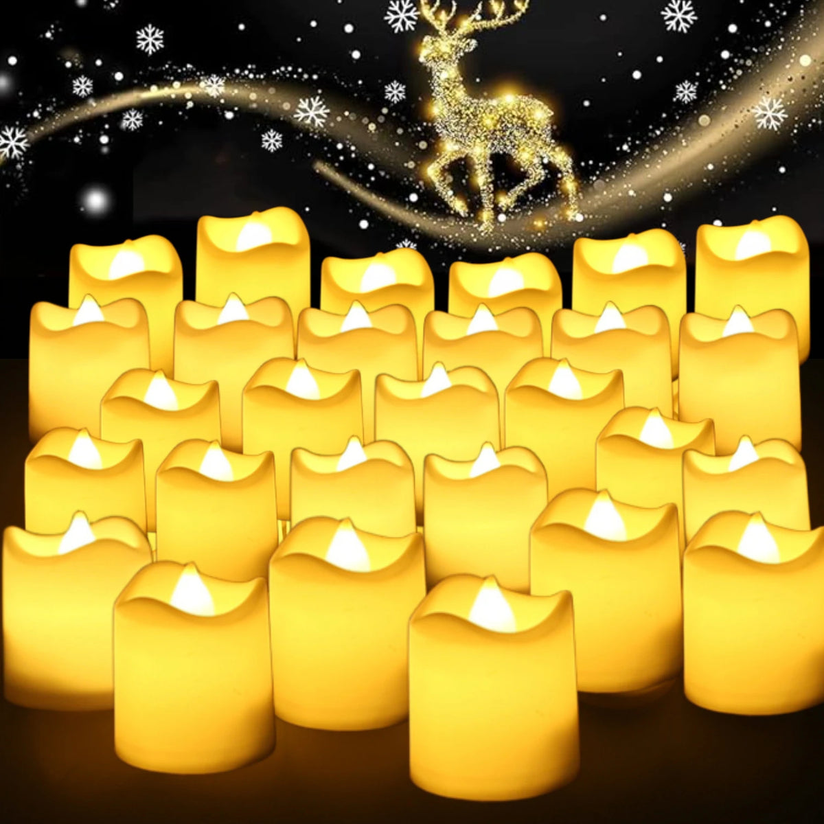 12-Pack Flameless LED Tea Light Candles | Battery Operated