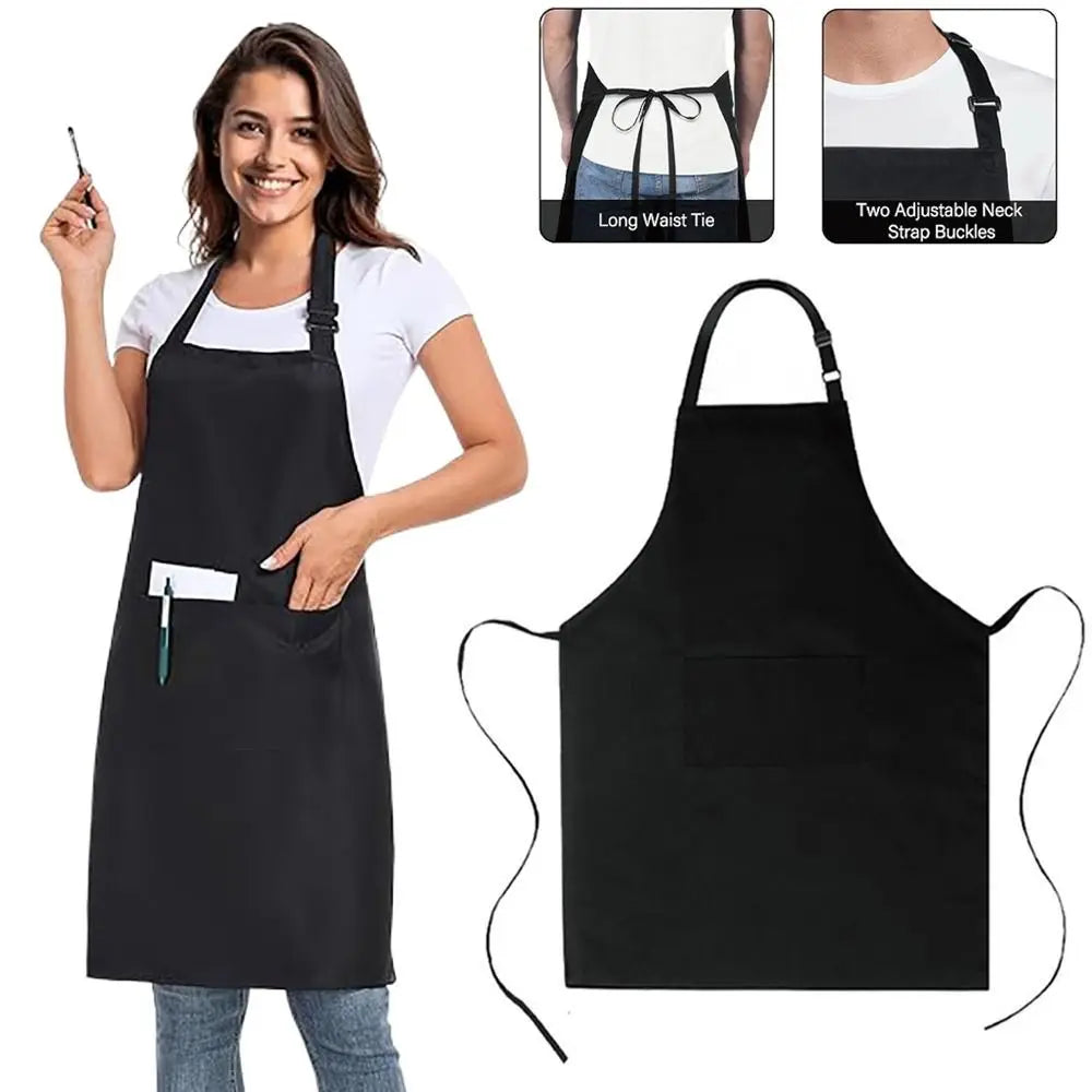 Unisex Canvas Bib Apron – Water-Resistant, 2 Pockets, Adjustable
