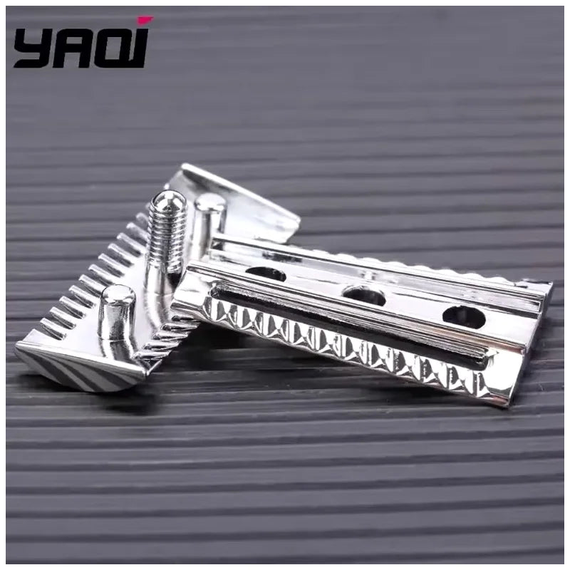 YAQI Chrome Double-Edged Slant Safety Razor Head for Men