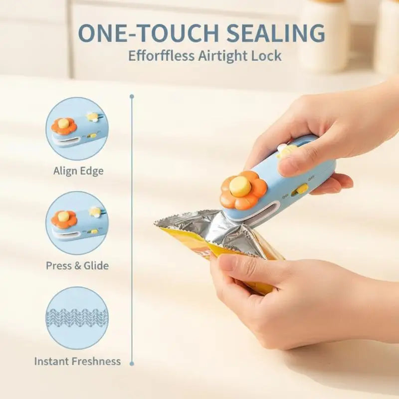Portable Mini Bag Heat Sealer – Flower & Bee Design