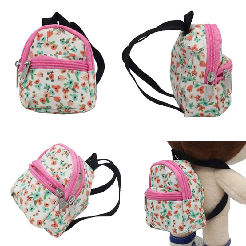 1:6 & 1:12 Dollhouse Miniature Flower Backpack Doll Accessory
