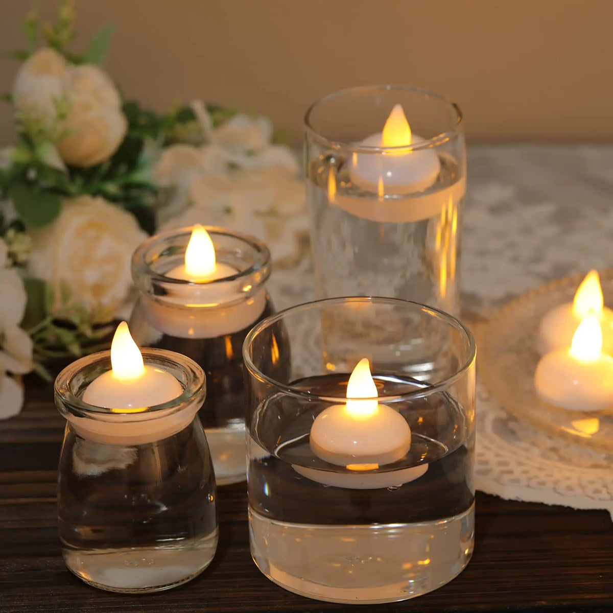 Flameless Floating LED Tealights – Waterproof 12-Pack, 100H