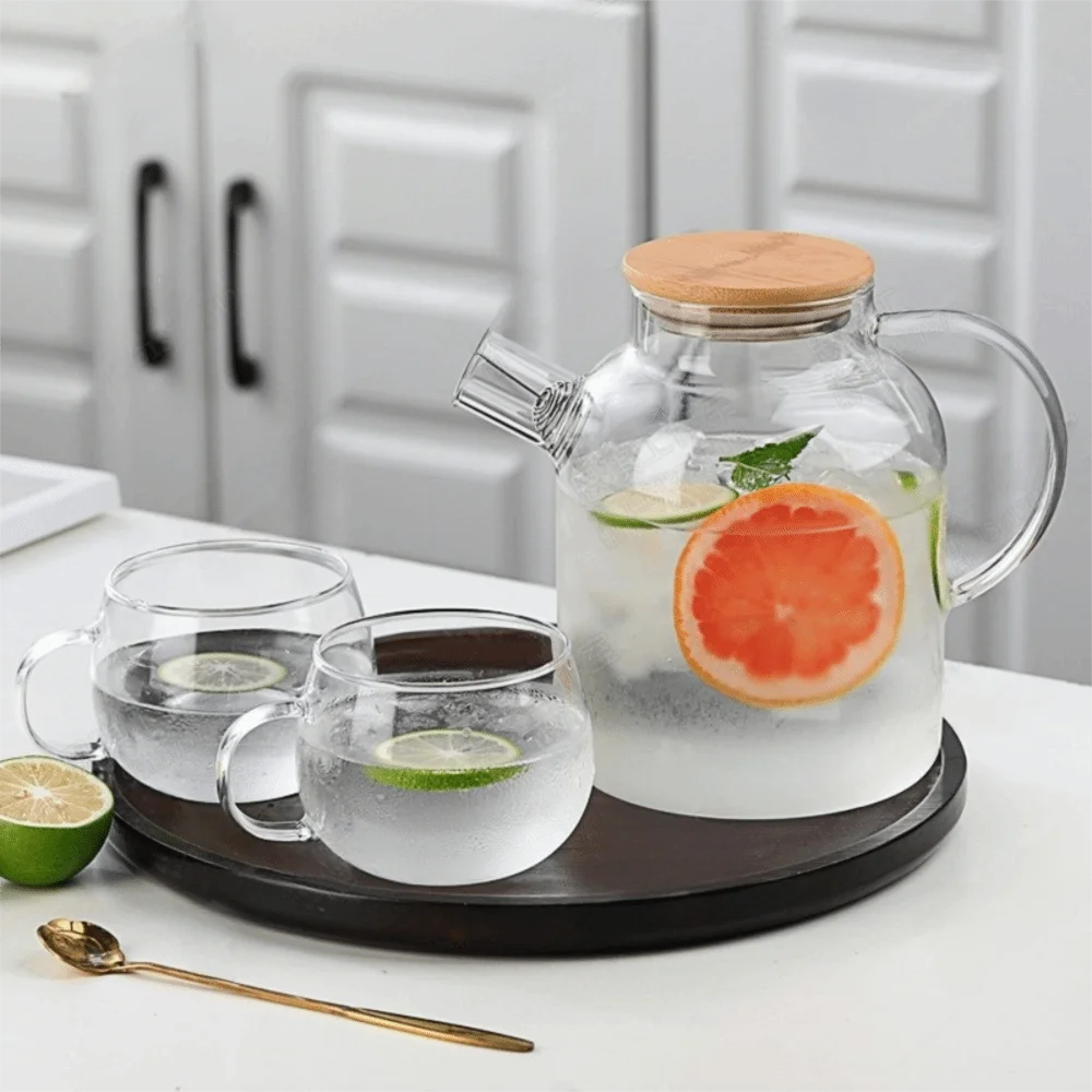 Borosilicate Glass Water Pitcher with Lid – 1L / 1.8L