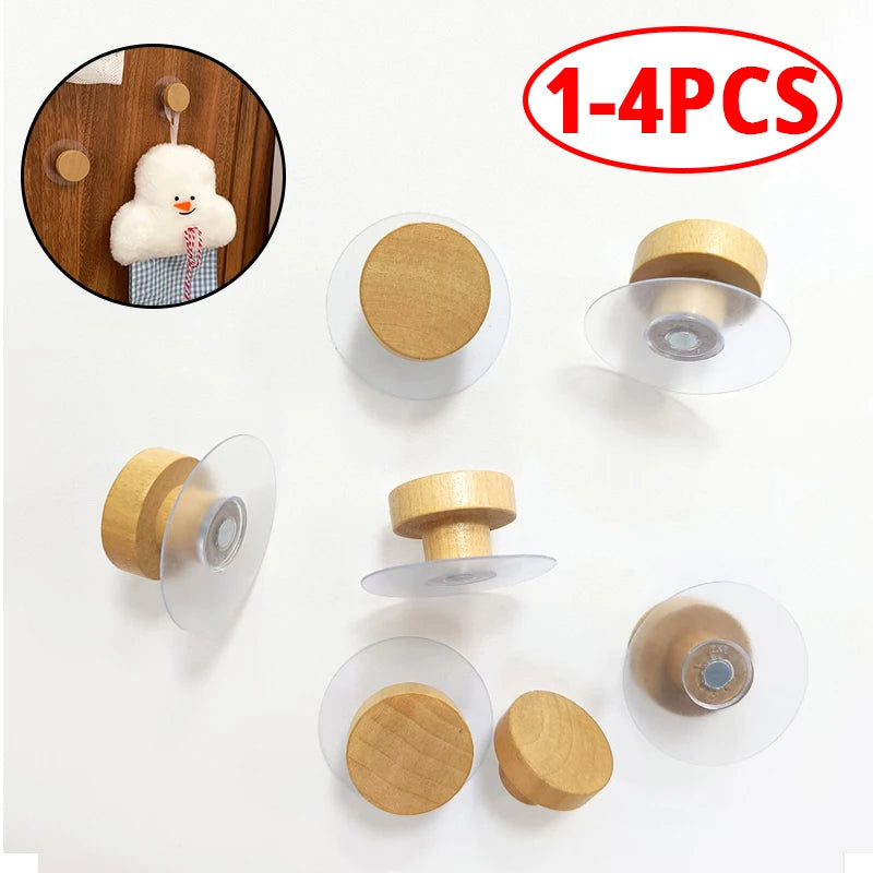 Self-Adhesive Wooden Wall Hooks – No-Drill Hat & Coat Rack