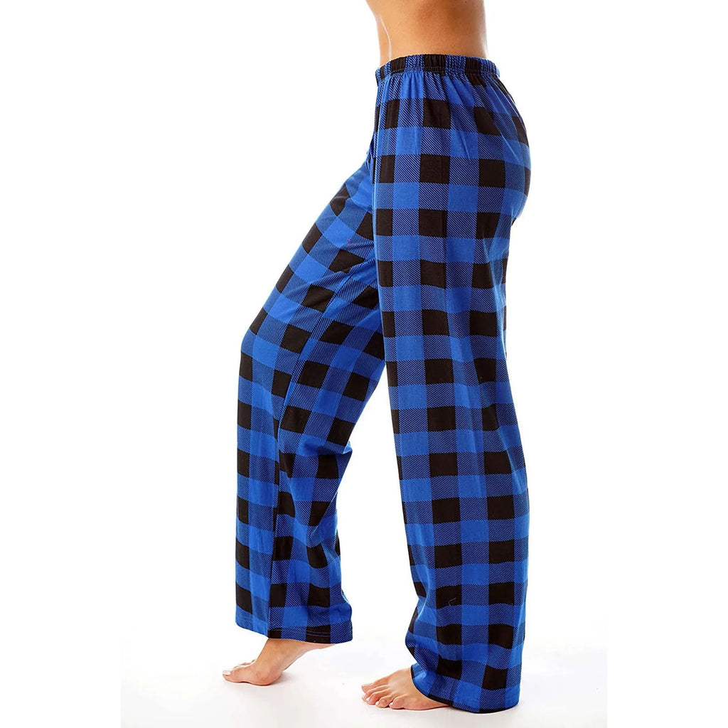 Women's Plaid Lounge Pants – Drawstring Sleep Bottoms S–3XL