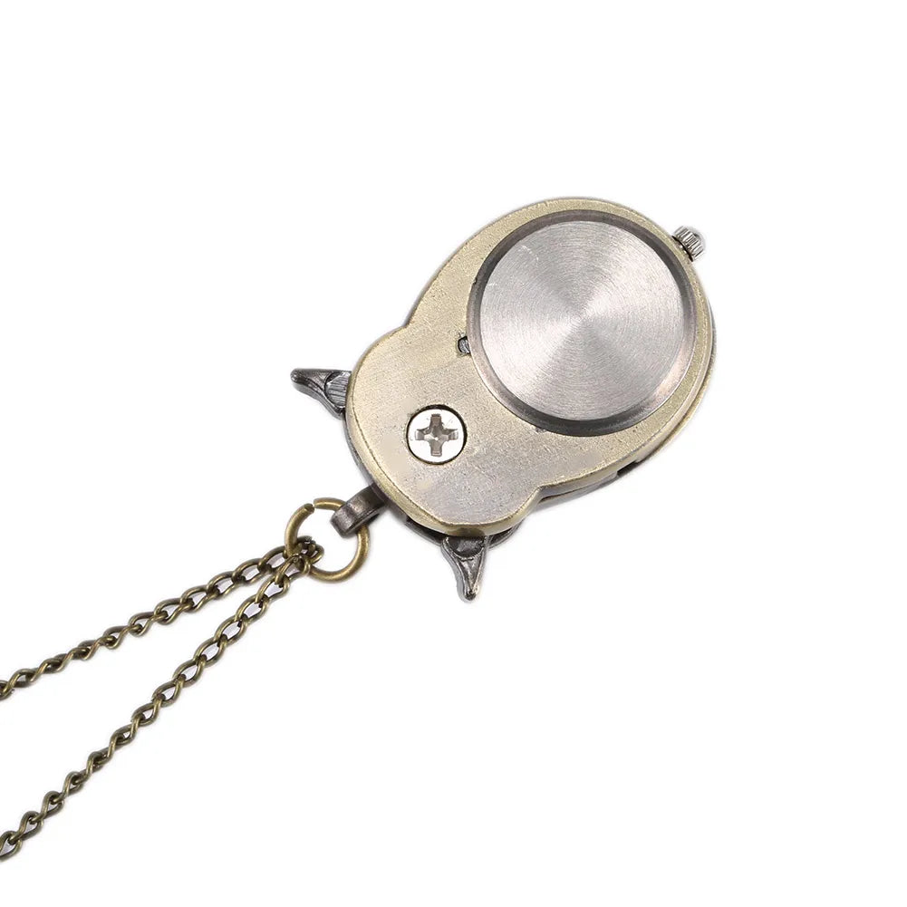 Vintage Owl Pocket Watch Necklace – Unisex Retro Pendant