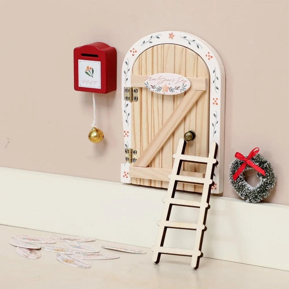Wooden Mini Fairy Elf Door Christmas Room Decoration Gift