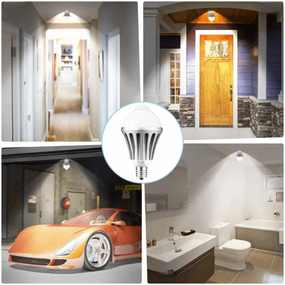 E17 Motion Sensor LED Bulb 10W A19 Auto Induction Light