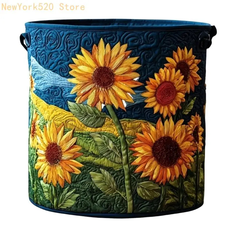 Quilted Foldable Laundry Bin with Handles | Bedroom Organizer