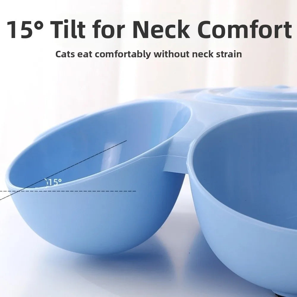 Six-Grid Petal Cat & Dog Feeding Bowl – Angled Multi-Compartment