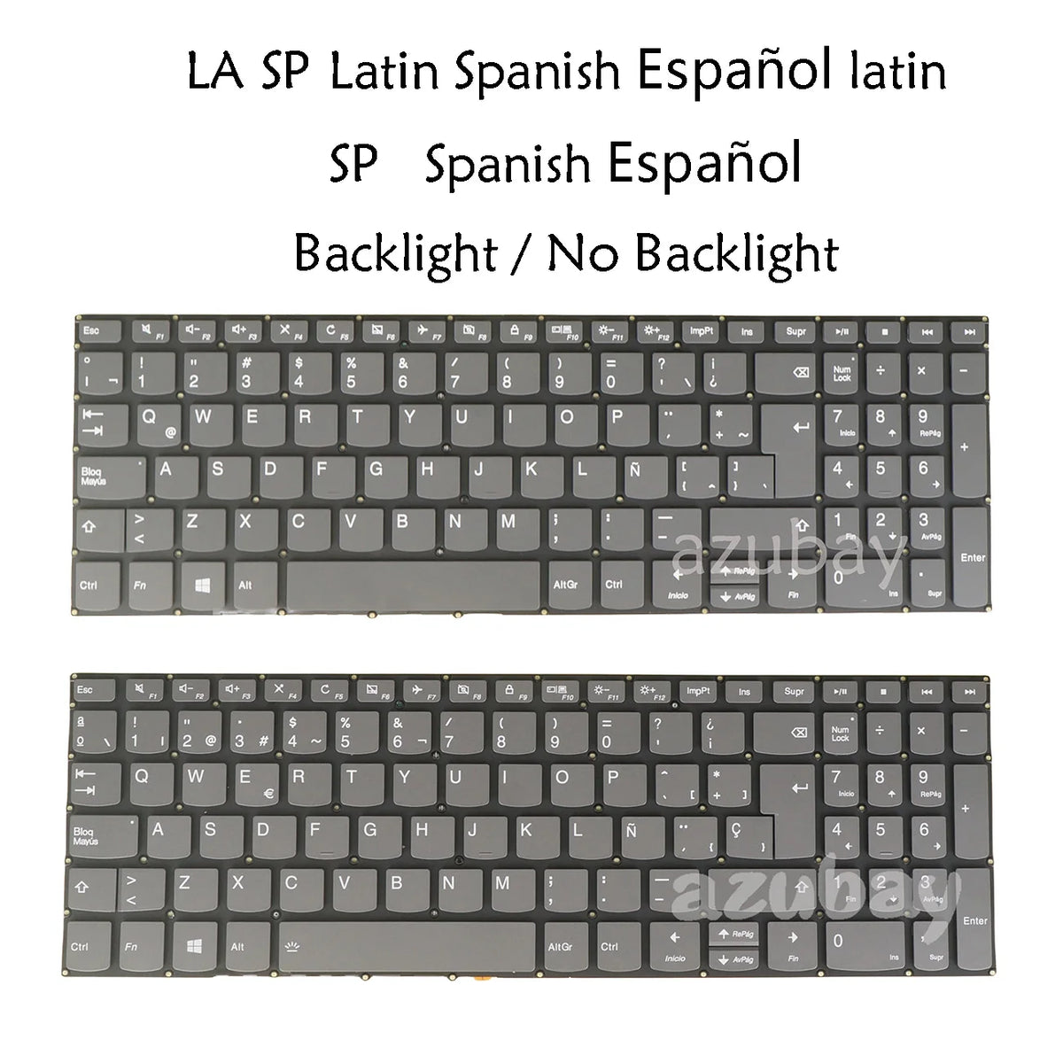 AZUBAY Latin Spanish Keyboard for Lenovo 330S-15 V330 V130