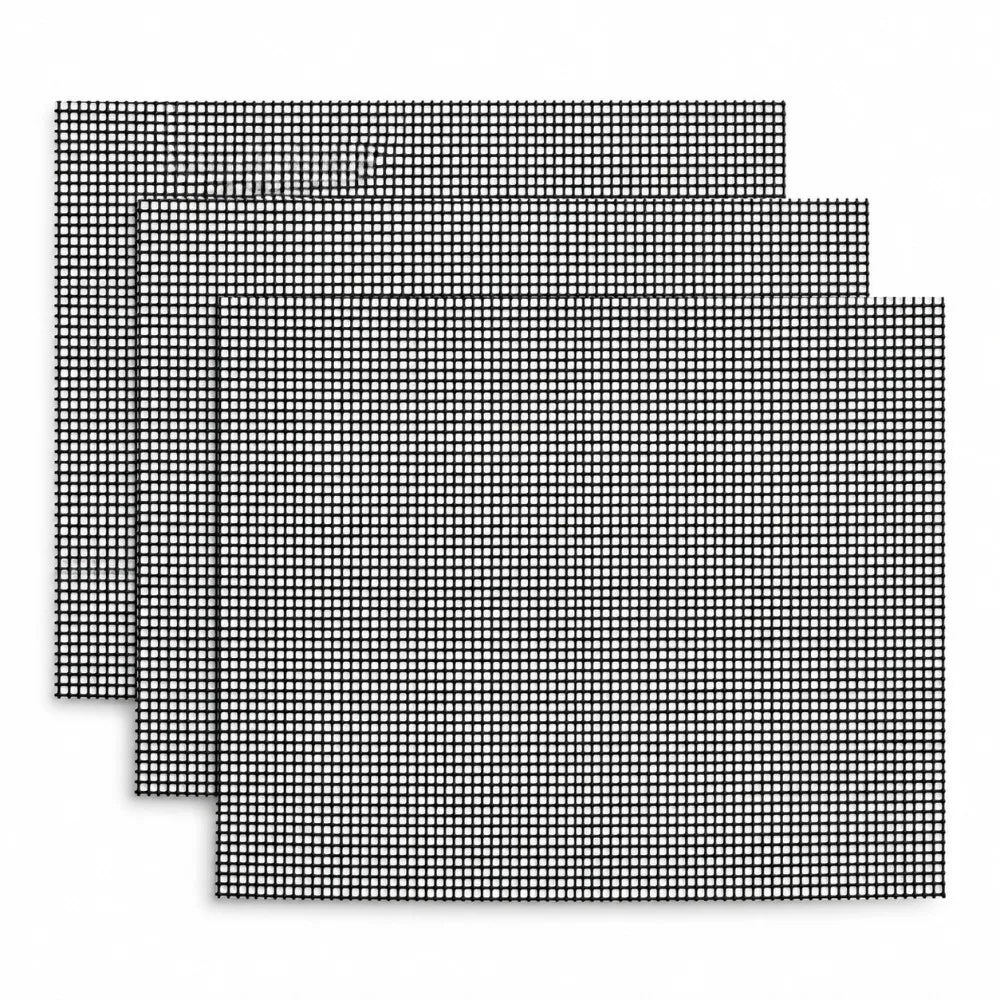 3-Pack Reusable Non-Stick Fiberglass BBQ Grill Mat 30×40cm