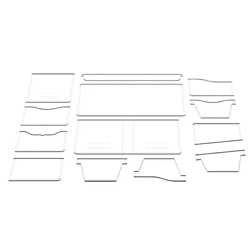 DIY Acrylic Leather Wallet Template Stencils Kit – 13 Piece