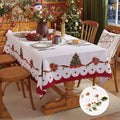 Christmas Tablecloth Waterproof Poinsettia Floral Rectangle Cover