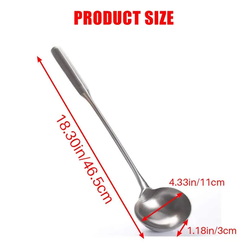 5-Piece Stainless Steel Soup Ladle & Wok Spatula Set