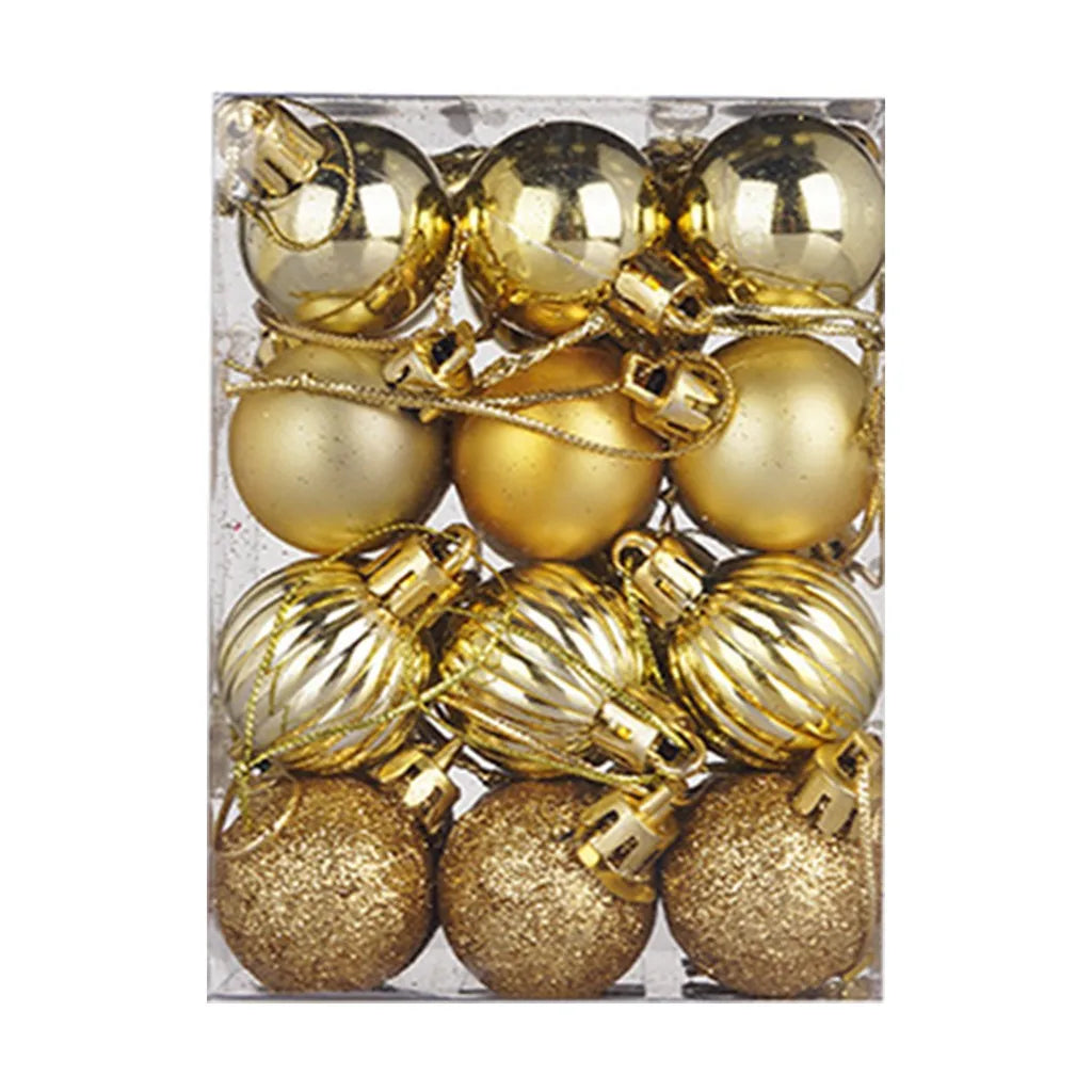 24-Pack 30mm Christmas Ball Baubles Glitter Tree Ornaments