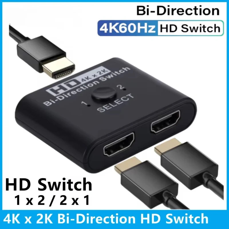 4K Bidirectional HDMI Switch 2-Port Splitter – PS4 PC TV