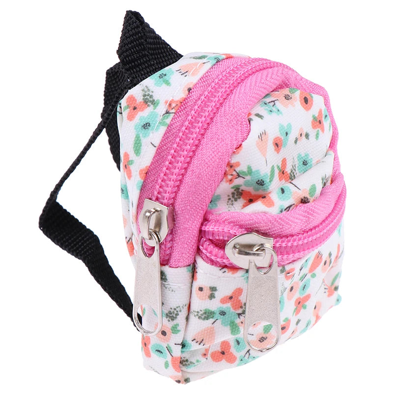 1:6 & 1:12 Dollhouse Miniature Flower Backpack Doll Accessory