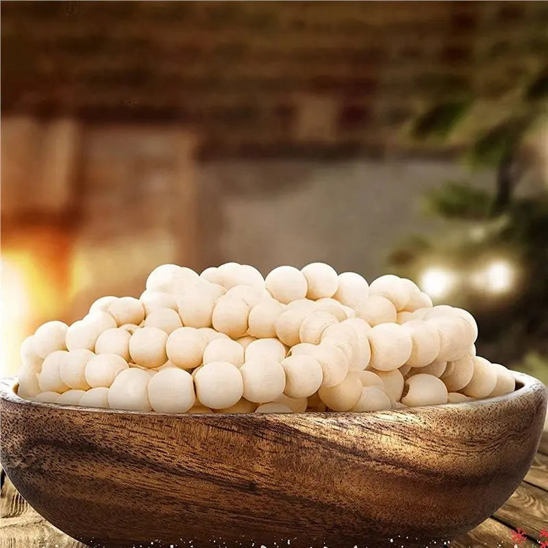 5-Pack 9-Foot Wood Bead Christmas Garland – Rustic Farmhouse