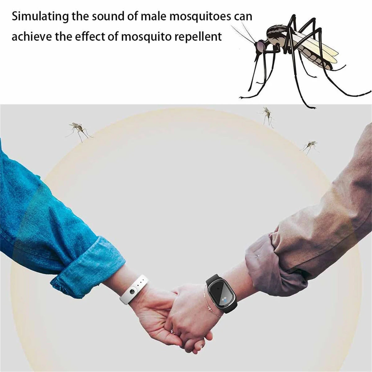Ultrasonic Mosquito Repellent Wristband USB Rechargeable Watch