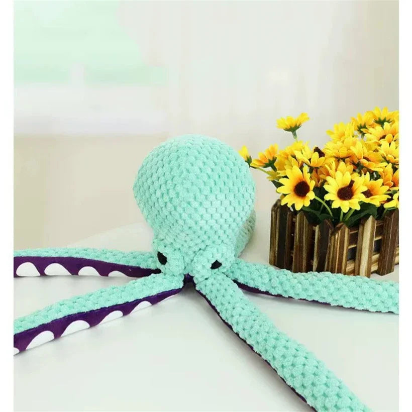 Octopus Squeaky Dog Toy – Interactive Teeth Cleaning Chew