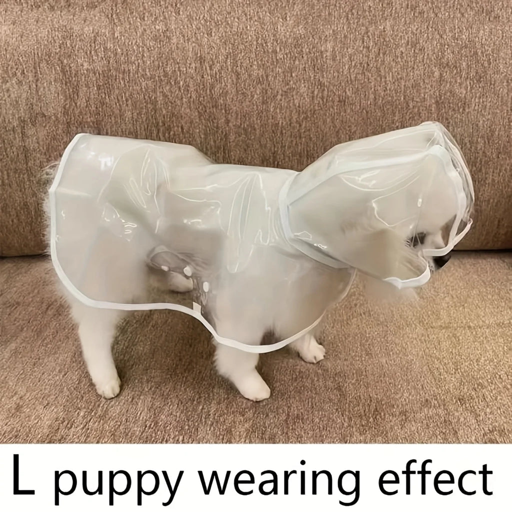Transparent Button-Up Dog Raincoat for Small Breeds