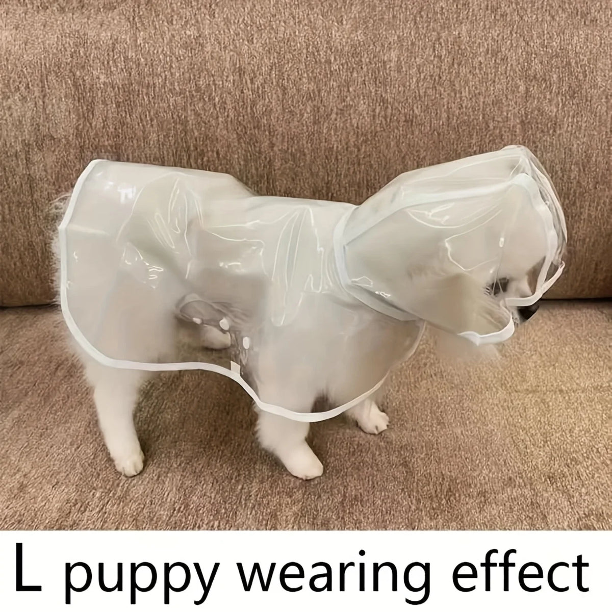 Transparent Button-Up Dog Raincoat for Small Breeds