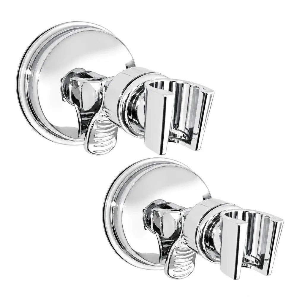 2-Pack Adjustable Suction Cup Shower Head Holder No-Drill