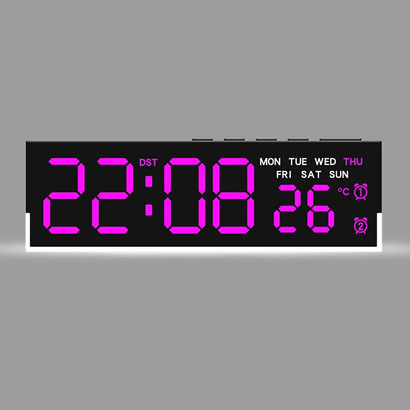 USB LED Digital Alarm Clock with Mood Light, Temp & DST