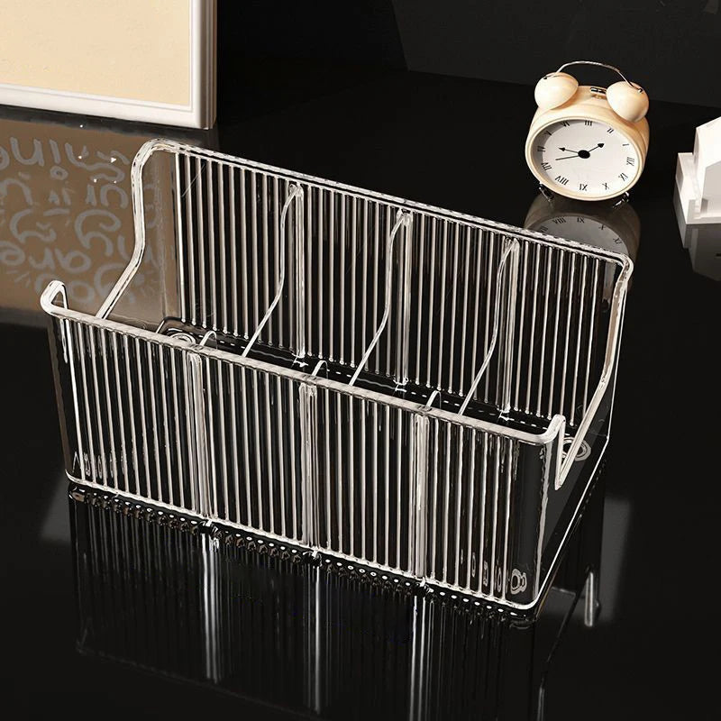 Transparent Belt & Tie Storage Box – 4-Compartment Organizer