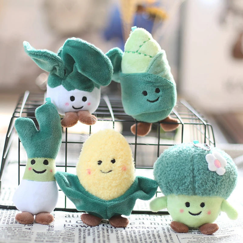 Vegetable Plush Toy Keychain – Cabbage Corn Broccoli Stuffed Doll