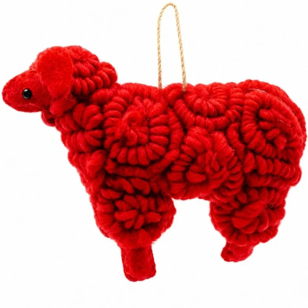 Wool Felt Sheep Christmas Tree Ornament | Handmade Décor