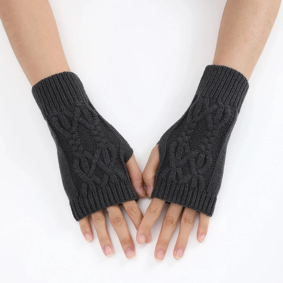Unisex Half Finger Knit Gloves – Soft Warm Winter Mittens