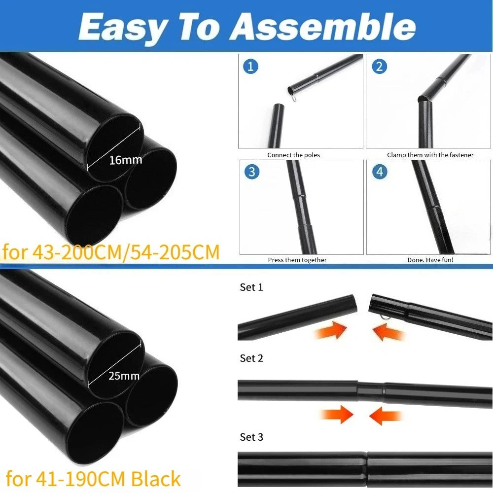 Adjustable Telescopic Tarp Poles – Canopy Awning & Camping