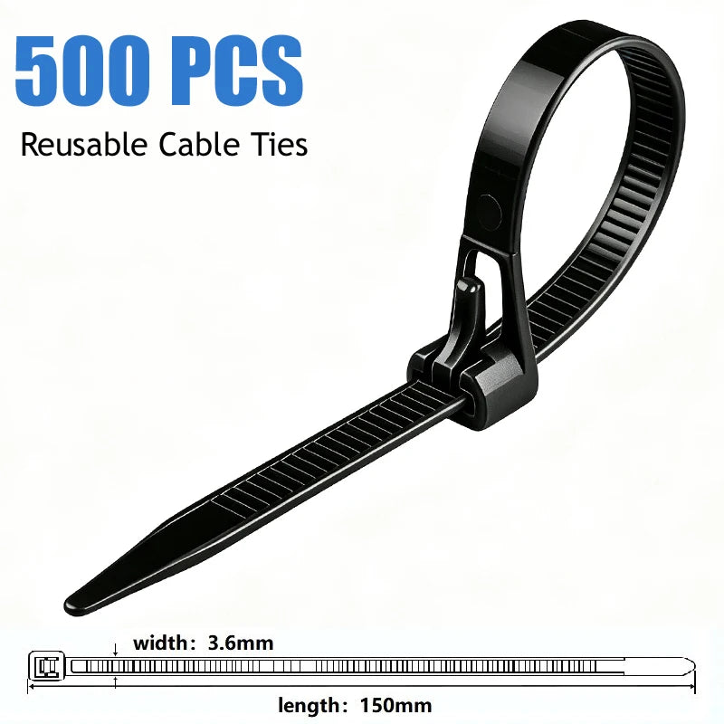 UV Resistant Reusable Nylon Cable Ties 100/300/1000 PCS